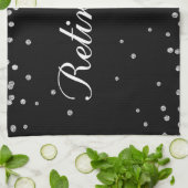 Herzlichen Glückwunsch Schwarz zu Silver Spark Geschirrtuch (Gefaltet)