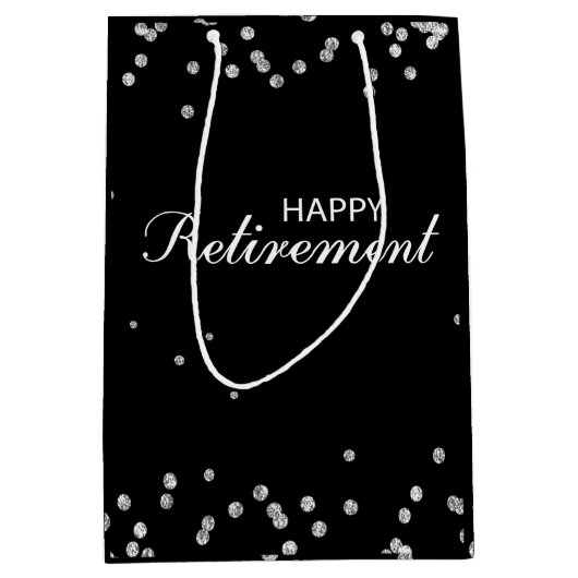 Herzlichen Glückwunsch Schwarz zu Silver Spark Mittlere Geschenktüte (Vorderseite)