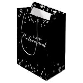 Herzlichen Glückwunsch Schwarz zu Silver Spark Mittlere Geschenktüte (Vorderseite Schrägansicht)