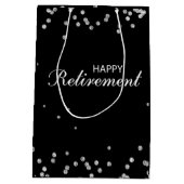 Herzlichen Glückwunsch Schwarz zu Silver Spark Mittlere Geschenktüte (Rückseite)