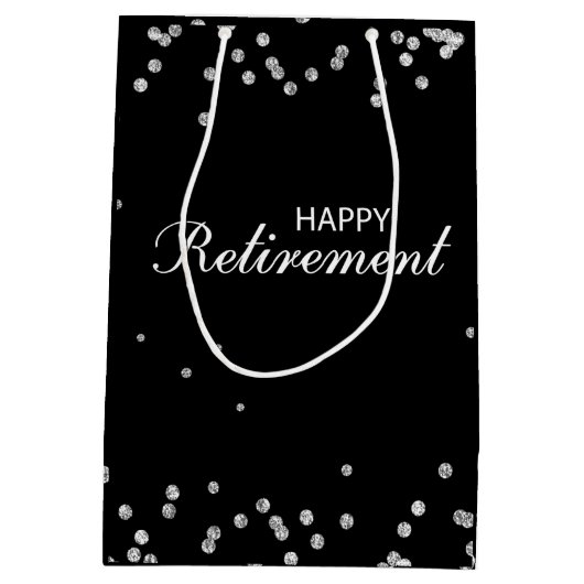 Herzlichen Glückwunsch Schwarz zu Silver Spark Mittlere Geschenktüte (Rückseite)