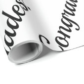 Herzlichen Glückwunsch Schwarzweiß-Text Geschenkpapier (Rolleneckpunkt)