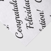 Herzlichen Glückwunsch Schwarzweiß-Text Seidenpapier (Detail)