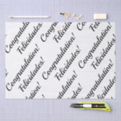 Herzlichen Glückwunsch Schwarzweiß-Text Seidenpapier (Handwerk)