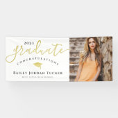 Herzlichen Glückwunsch Script Black Gold Foto Absc Banner (Horizontal)