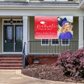 Herzlichen Glückwunsch Script Red Gold Foto Abschl Banner