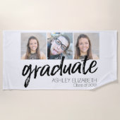 Herzlichen Glückwunsch Senior 3 Foto für Abschluss Strandtuch (Vorderseite)