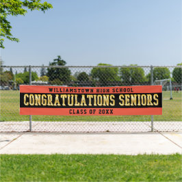 Herzlichen Glückwunsch Seniors Orange | Schwarz |  Banner