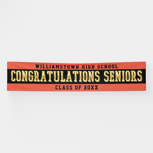 Herzlichen Glückwunsch Seniors Orange | Schwarz | Banner (Horizontal)