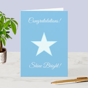Herzlichen Glückwunsch Shine Bright Star auf Hellb Karte