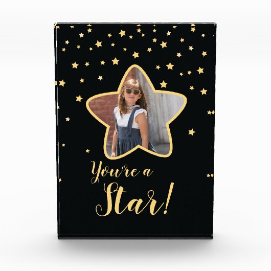 Herzlichen Glückwunsch Sie sind ein Star! Gestalte Fotoblock (Vorderseite)