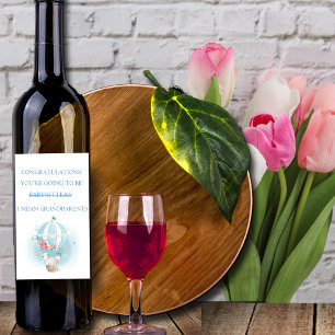 Herzlichen Glückwunsch Sie werden Großeltern sein Weinetikett