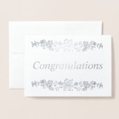 Herzlichen Glückwunsch Silver Folienkarte (Vorderseite mit Umschlag)