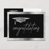 Herzlichen Glückwunsch Silver Grad Cap Abschluss Postkarte (Vorne/Hinten)