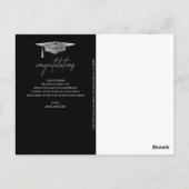 Herzlichen Glückwunsch Silver Grad Cap Abschluss Postkarte (Rückseite)