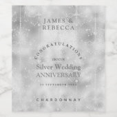 Herzlichen Glückwunsch Silver Wedding Jahrestag Weinetikett (Einzelnes Label)
