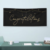 Herzlichen Glückwunsch Simple Black Gold Elegant Banner (Messe)