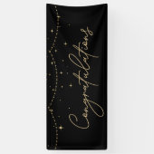 Herzlichen Glückwunsch Simple Black Gold Elegant Banner (Vertikal)