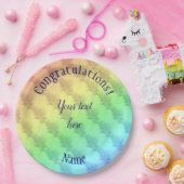 Herzlichen Glückwunsch Soft Rainbow Colors Persona Pappteller (Party)
