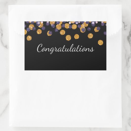 Herzlichen Glückwunsch Sparkle Rechteckiger Aufkleber (Tasche)