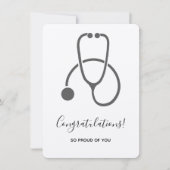 Herzlichen Glückwunsch Stilvolle Graue Steth Grad Einladung (Vorderseite)