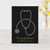 Herzlichen Glückwunsch Stylish Gray Stethoscope au Karte (Gelbe Blume)
