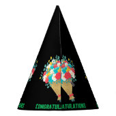 Herzlichen Glückwunsch Text Blume Image Handschuhe Partyhütchen (Rückseite)