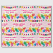 Herzlichen Glückwunsch Text oder Name Abschluss Er Geschenkpapier (Flach)