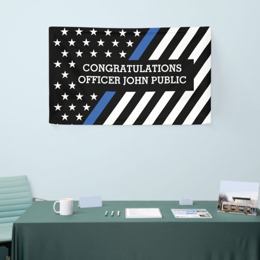 Herzlichen Glückwunsch Thin Blue Line Flag Banner (Messeveranstaltung)