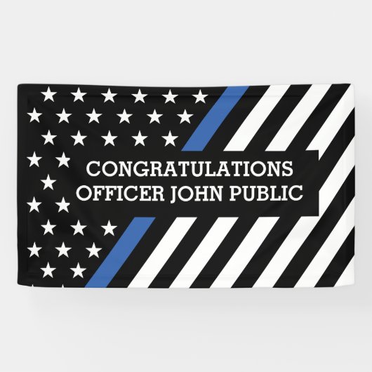 Herzlichen Glückwunsch Thin Blue Line Flag Banner (Horizontal)