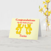 Herzlichen Glückwunsch Twins Birth Card personalis Karte (Gelbe Blume)
