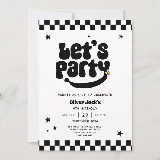 Herzlichen Glückwunsch Typ jedes Lebensjahres Einl Einladung (Vorderseite)