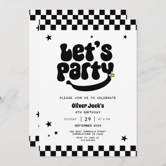 Herzlichen Glückwunsch Typ jedes Lebensjahres Einl Einladung (Vorne/Hinten)