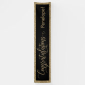 Herzlichen Glückwunsch Typografie Gold Glitzer und Banner (Vertikal)