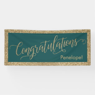 Herzlichen Glückwunsch Typografie Gold Glitzer und Banner