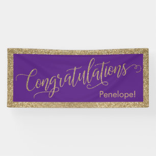 Herzlichen Glückwunsch Typografie Gold Glitzer und Banner