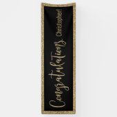 Herzlichen Glückwunsch Typografie Gold Glitzer und Banner (Vertikal)