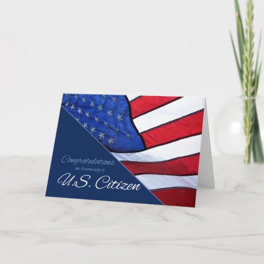 Herzlichen Glückwunsch US Citizenship US Flag Card Karte (Vorderseite)