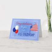 Herzlichen Glückwunsch US Citizenship US Flag und  Karte (Vorderseite)