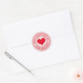 Herzlichen Glückwunsch Valentinstag aus Name Rosa- Runder Aufkleber (Umschlag)
