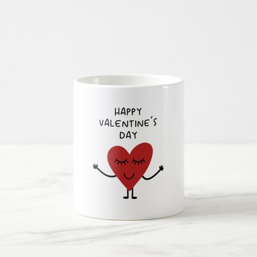 Herzlichen Glückwunsch Valentinstag Cartoon Kaffeetasse (Mittel)