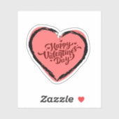 Herzlichen Glückwunsch Valentinstag mit niedlichem Aufkleber (Blatt)