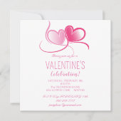 Herzlichen Glückwunsch Valentinstag, süß-rosa Herz Einladung (Vorderseite)