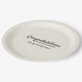 Herzlichen Glückwunsch Verlobung Script Name Cream Pappteller (Schrägansicht)