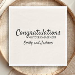 Herzlichen Glückwunsch Verlobung Script Name Cream Serviette