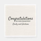 Herzlichen Glückwunsch Verlobung Script Name Cream Serviette (Vorderseite)