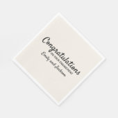 Herzlichen Glückwunsch Verlobung Script Name Cream Serviette (Ecke)