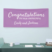 Herzlichen Glückwunsch Verlobung Script Name Lila Banner (Messe)