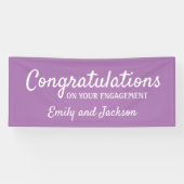 Herzlichen Glückwunsch Verlobung Script Name Lila Banner (Horizontal)
