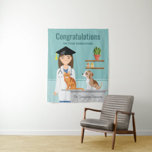 Herzlichen Glückwunsch Veterinär Graduate DVM Absc Wandteppich